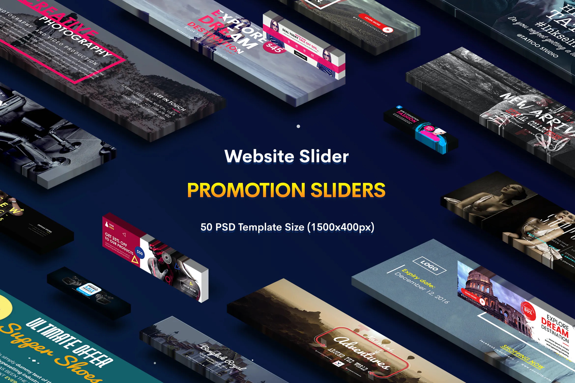 Promotion Website Sliders - 50 PSD插图