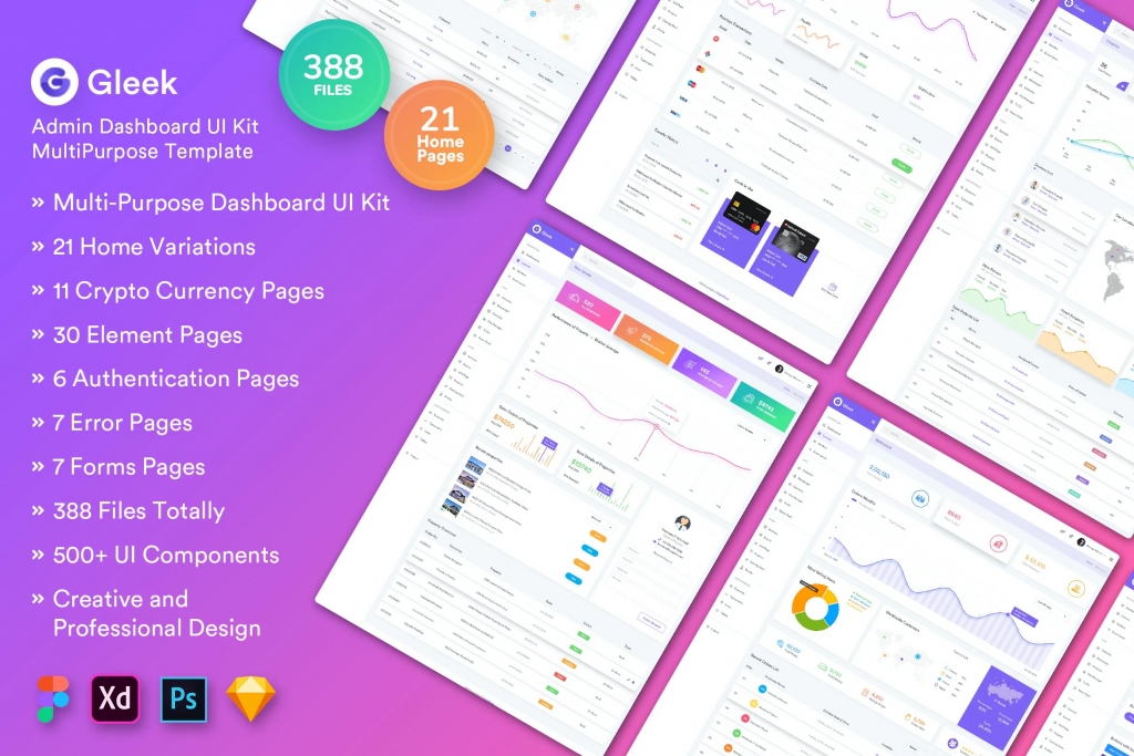 Gleek-Admin Dashboard Huge UI Kit MultiPurpose插图