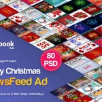 Merry Christmas NewsFeed Banners Ad – 80PSD