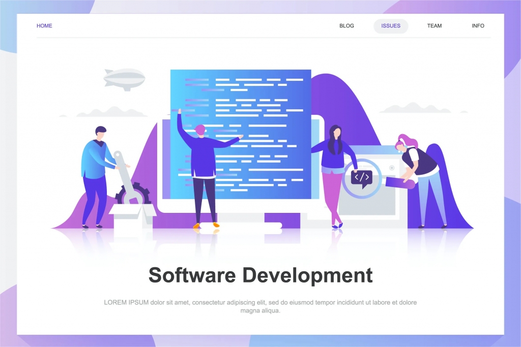 Software Development Flat Concept插图