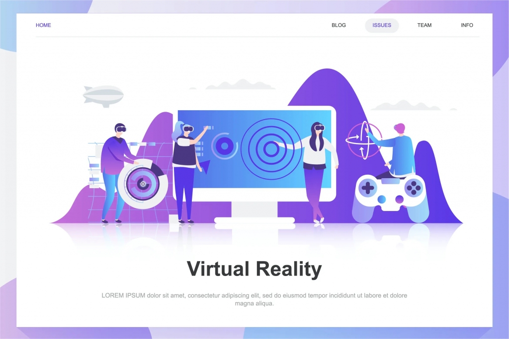 Virtual Augmented Reality Flat Concept插图