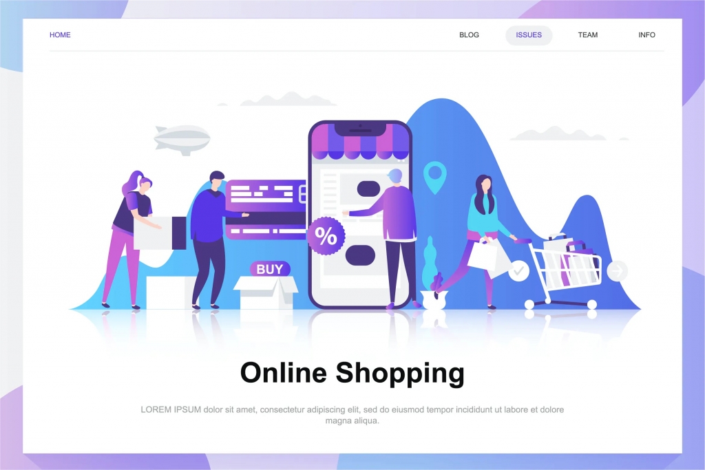 Online Shopping Flat Concept插图