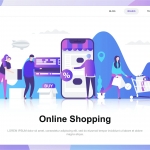 Online Shopping Flat Concept