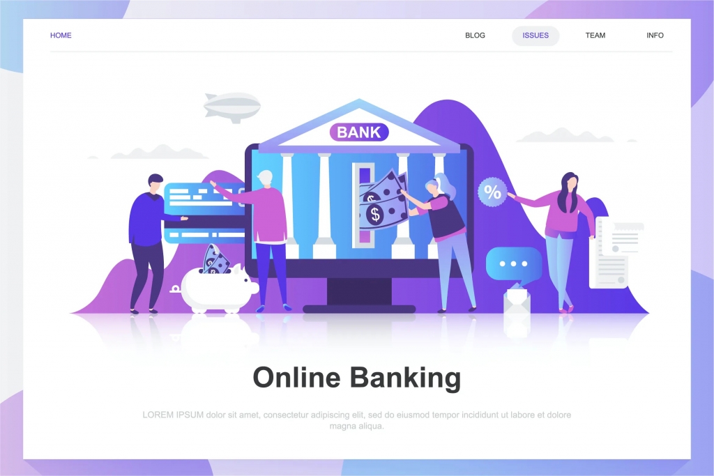Online Banking Flat Concept插图