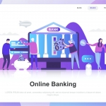 Online Banking Flat Concept