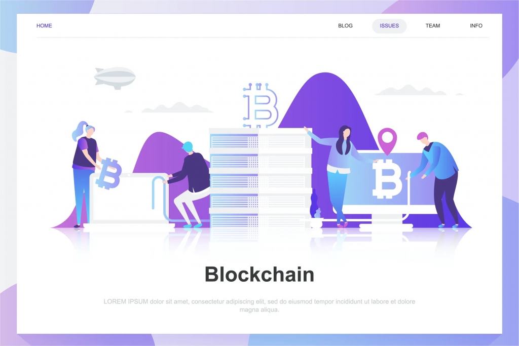 Blockchain Flat Concept插图