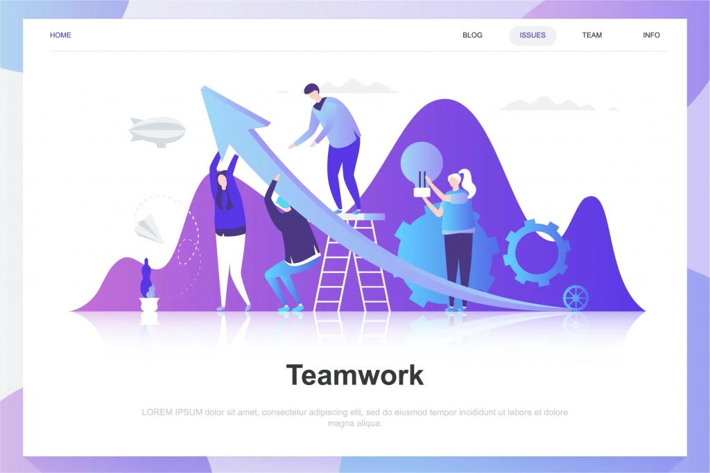 Teamwork Flat Concept插图