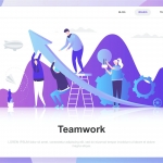 Teamwork Flat Concept