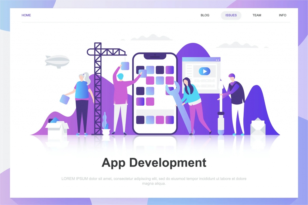 App Development Flat Concept插图