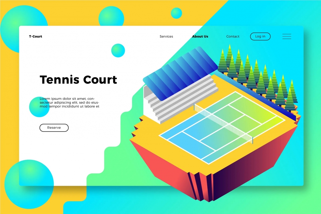 Tennis Court - Banner & Landing Page插图