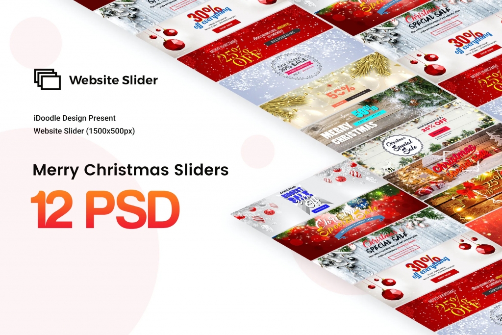 Merry Christmas Sliders Website - 12PSD插图