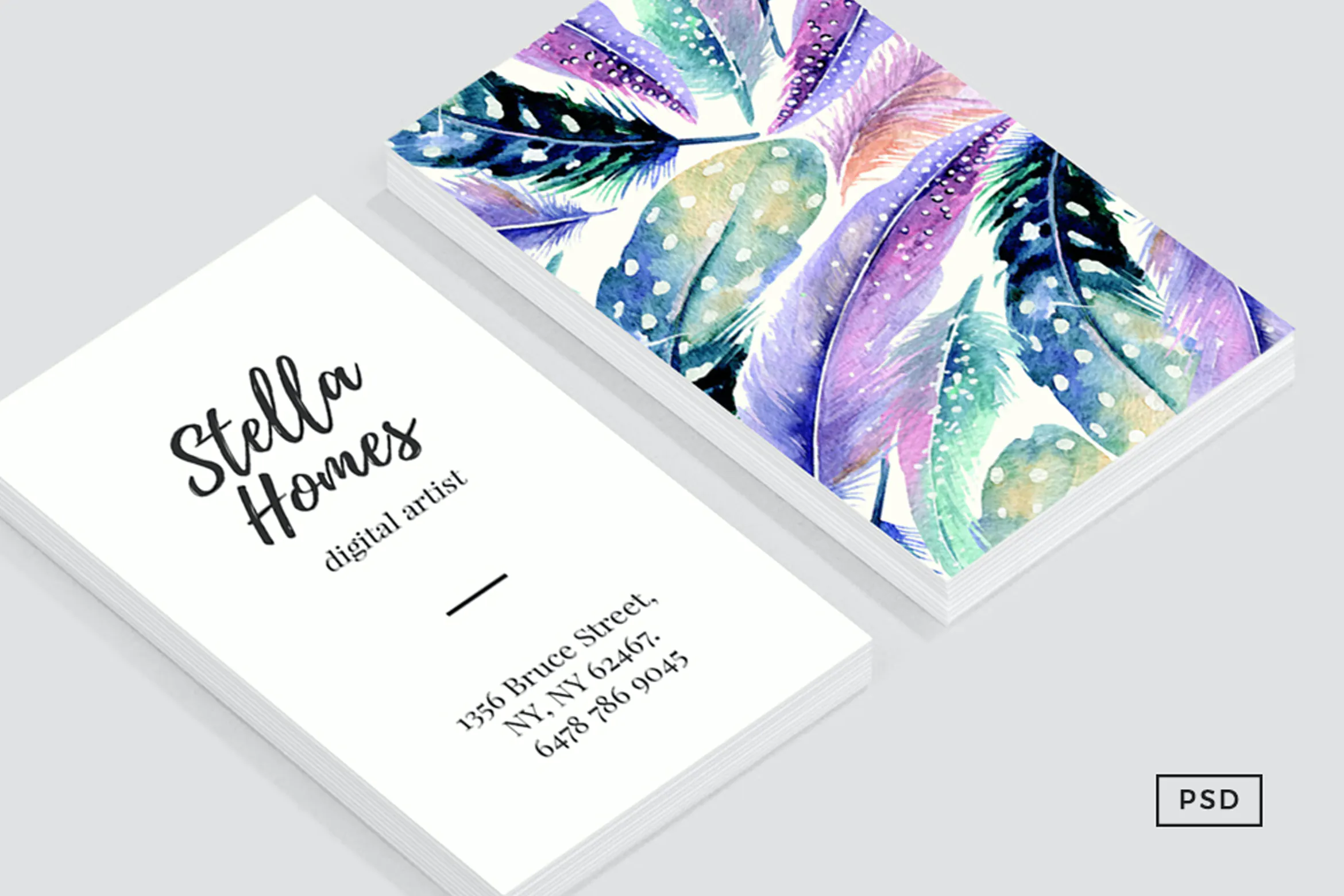 Wild Feathers Business Card Template插图4
