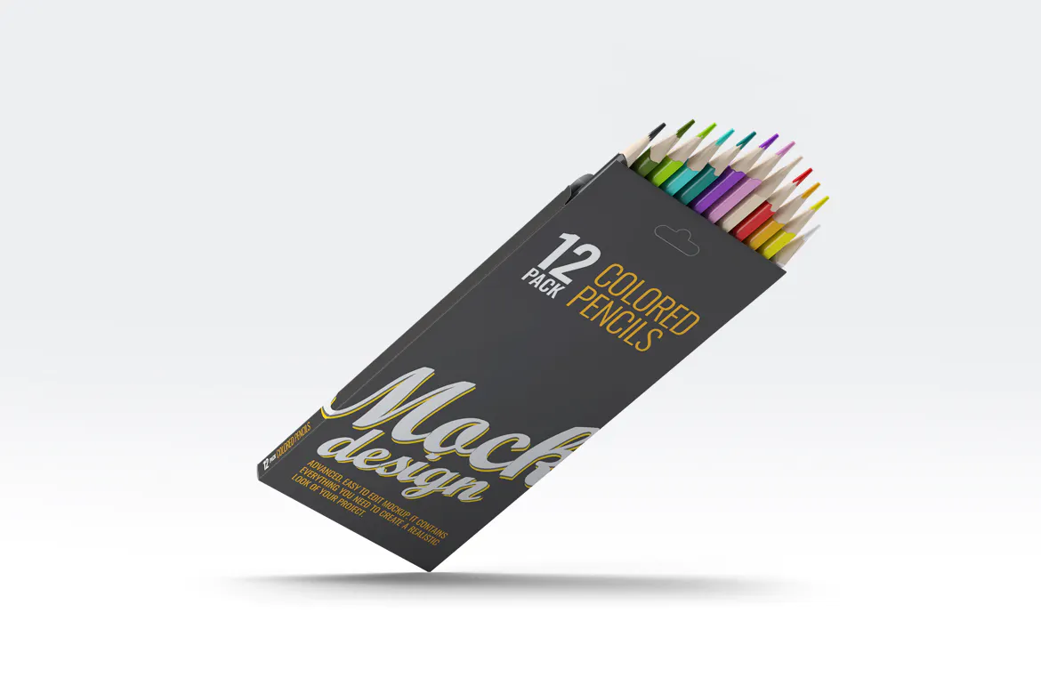 Colored Pencils 12 Pack Mock-Up插图