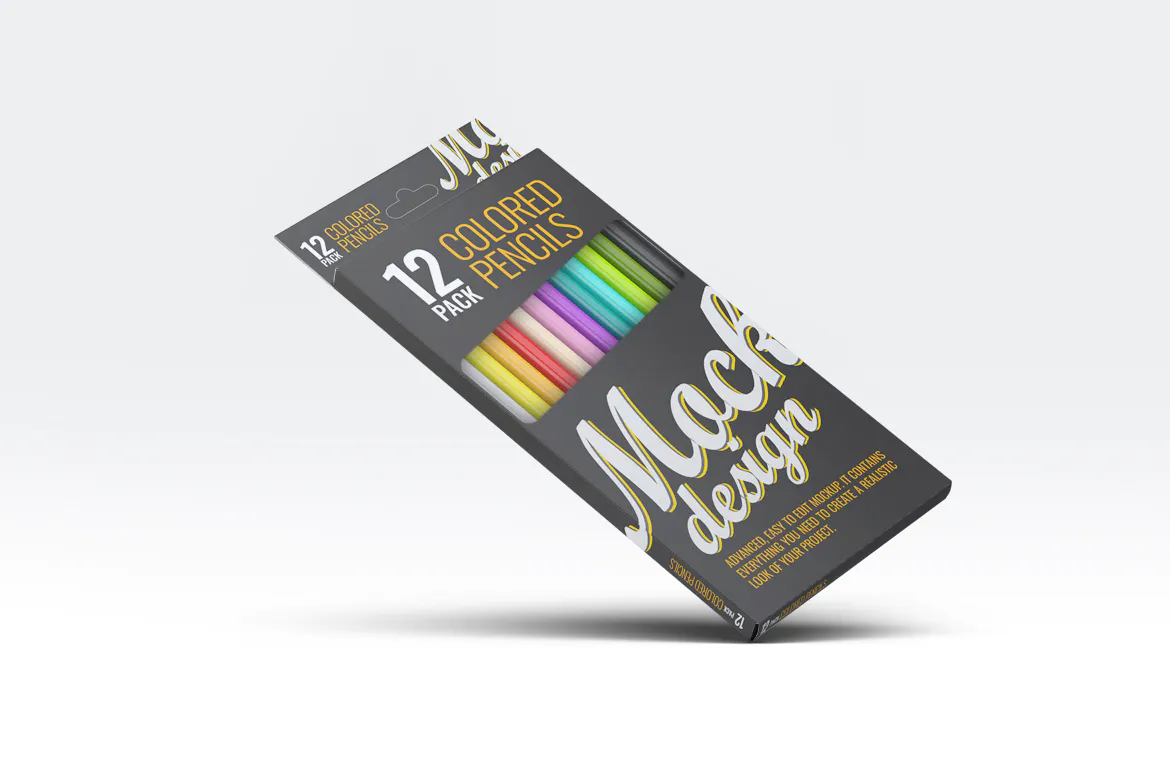 Colored Pencils 12 Pack Mock-Up插图1