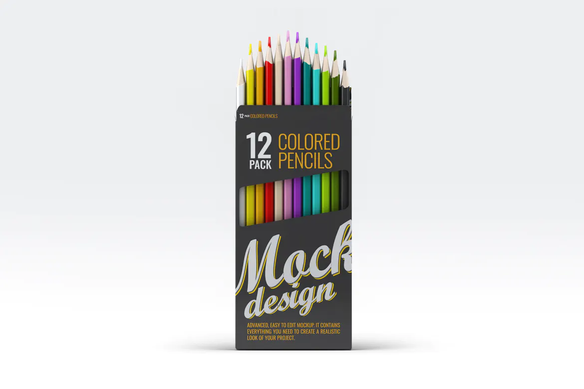 Colored Pencils 12 Pack Mock-Up插图2