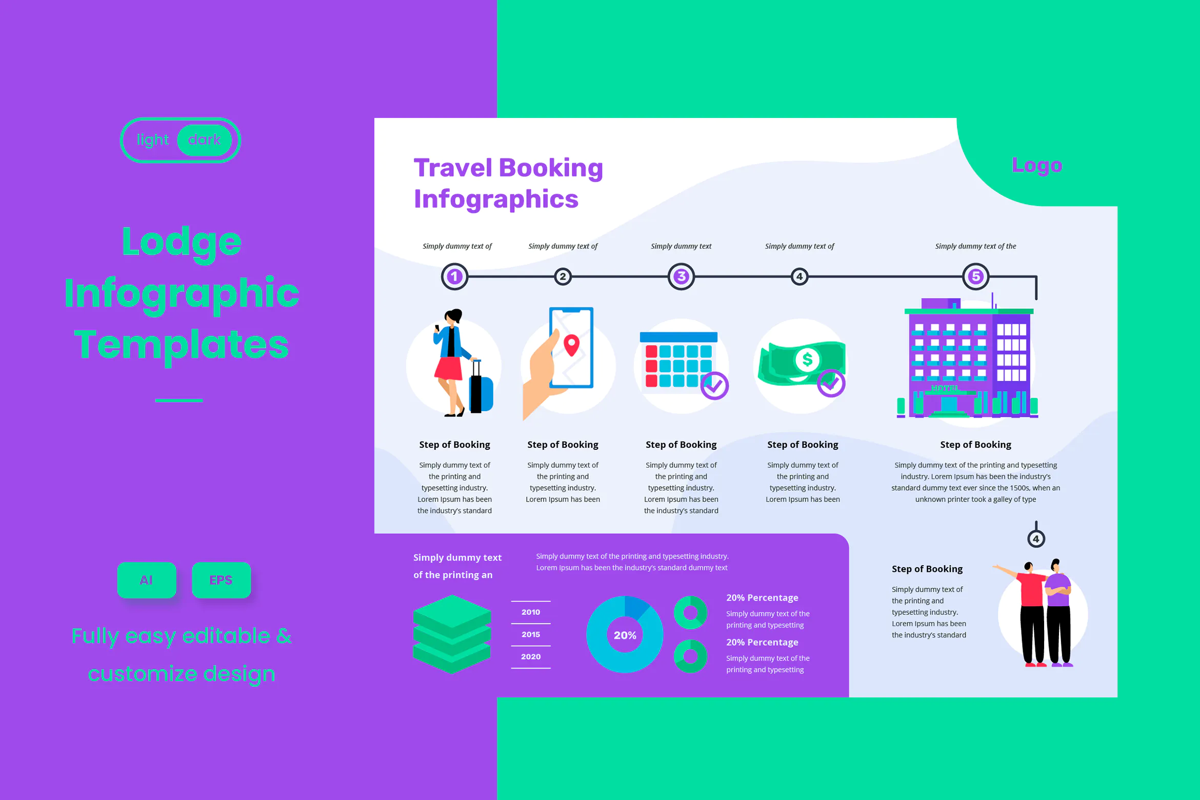 Travel Tips Infographic Template: Booking Step