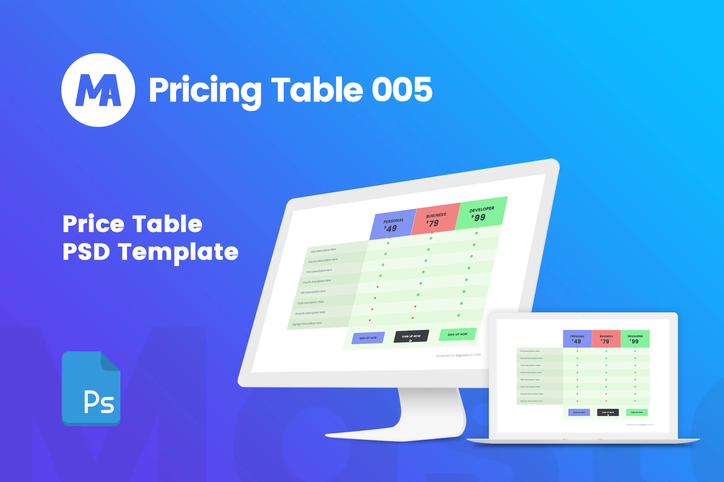 MA – Pricing Table 005