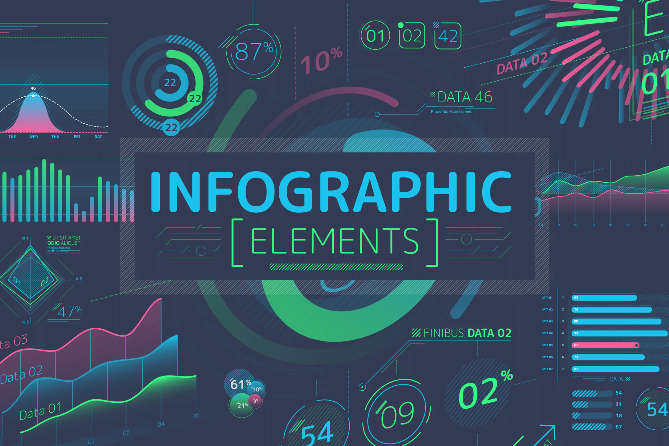 Flat Infographic Elements插图