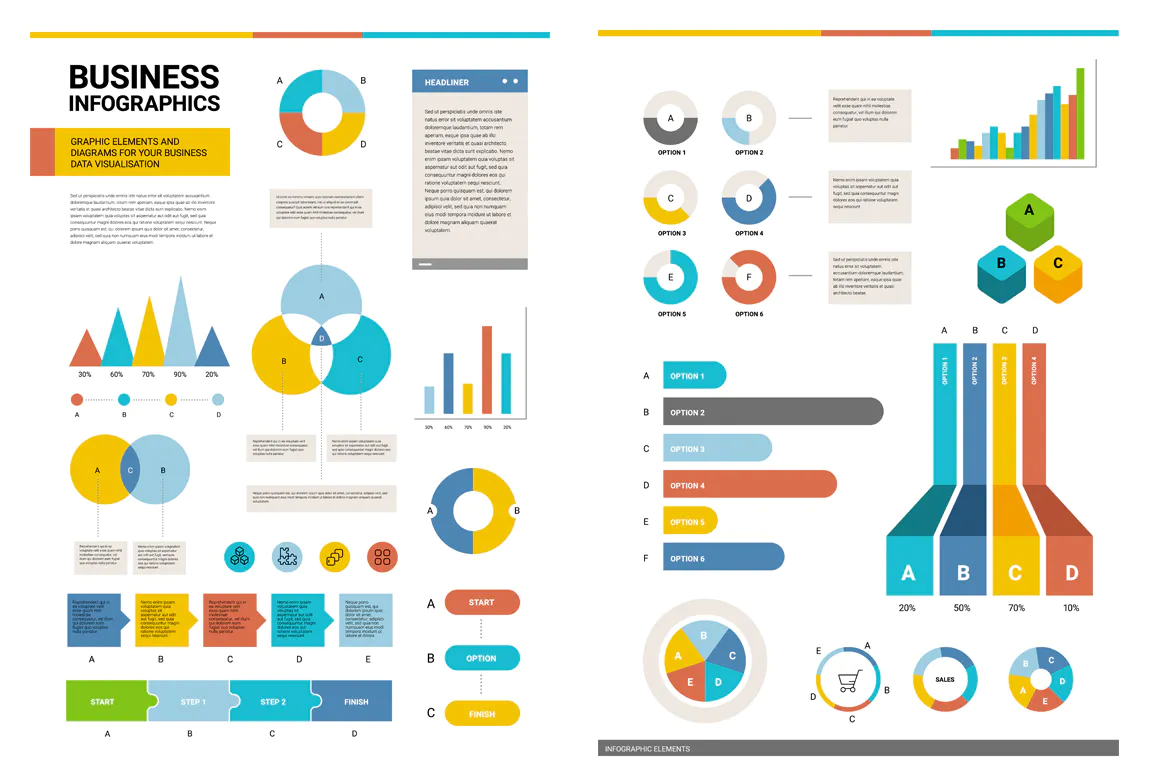 Set of 50 business infographic elements插图2
