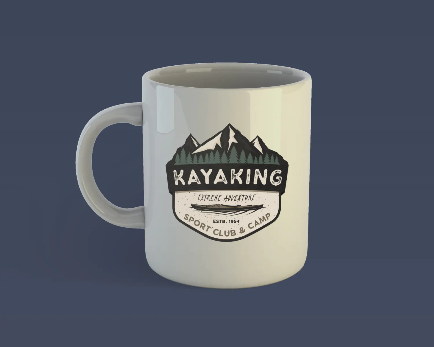 Kayak Retro Badge / Camping Adventure Logo插图1