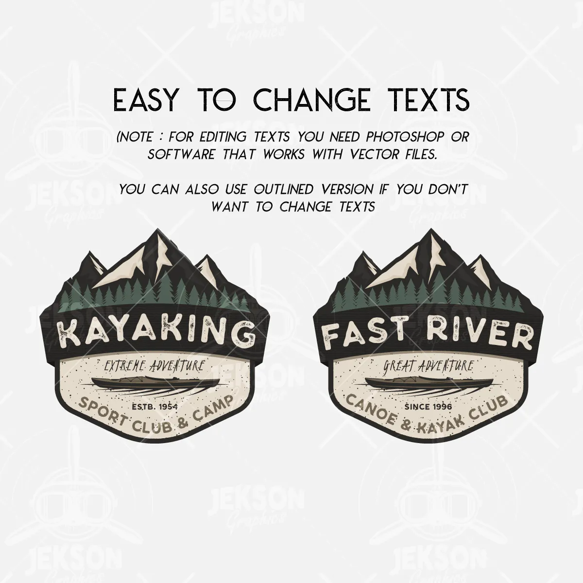 Kayak Retro Badge / Camping Adventure Logo插图3