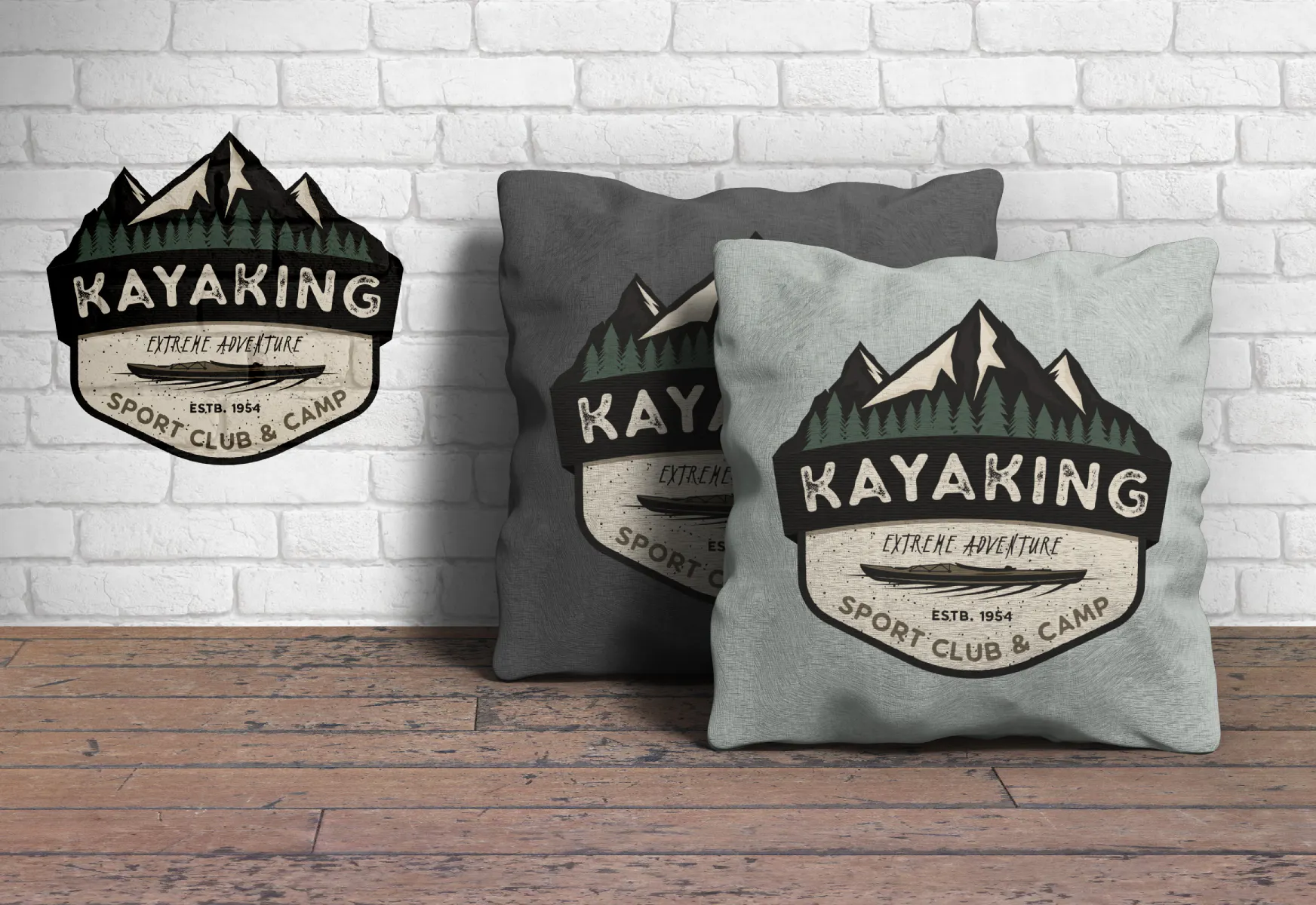 Kayak Retro Badge / Camping Adventure Logo插图5