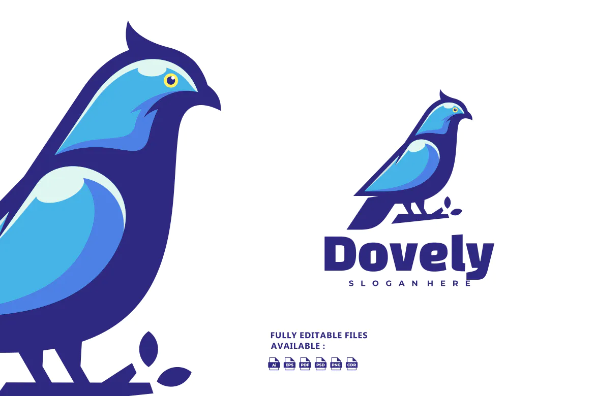 Dove Color Mascot Logo插图