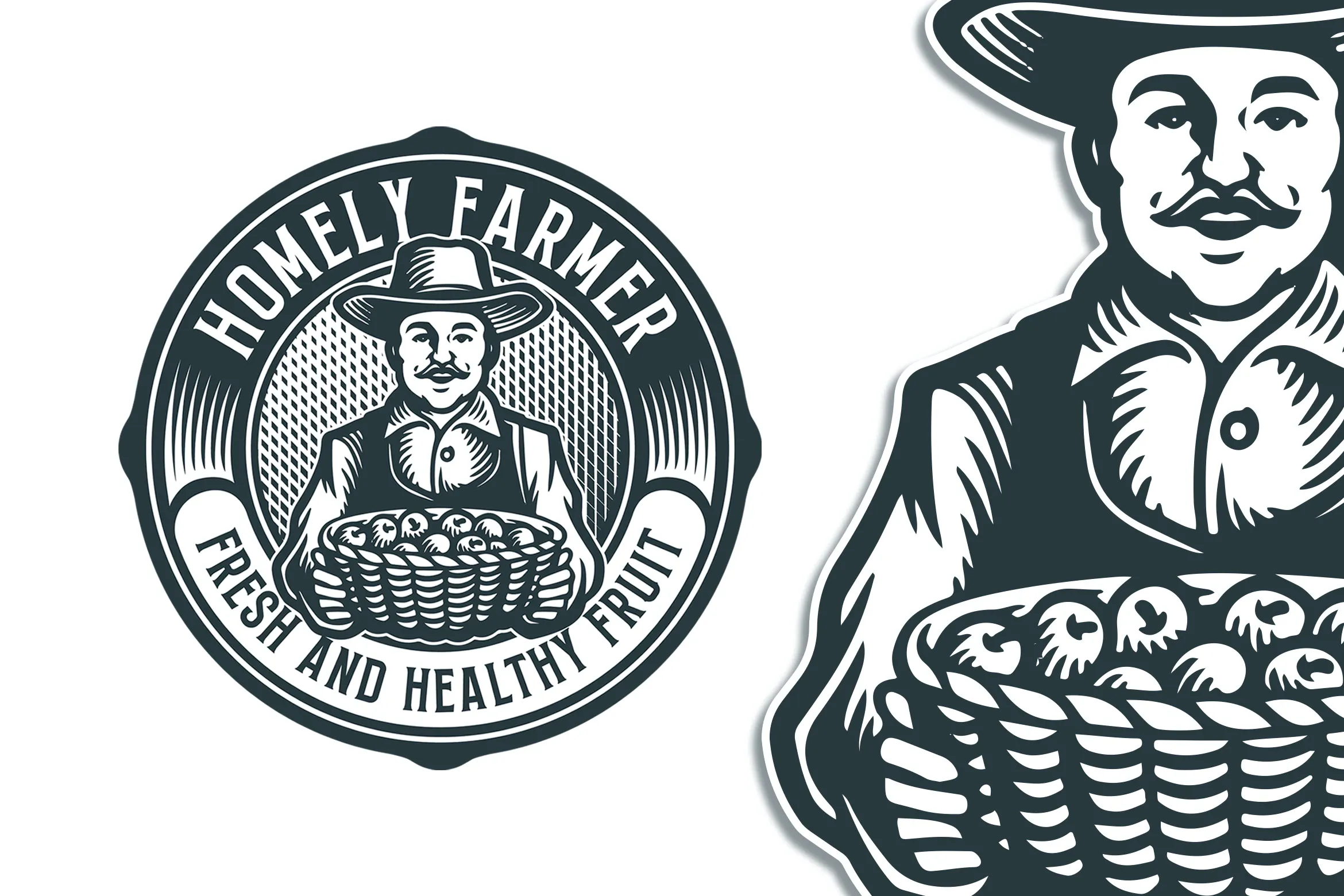 Homely Farmer Vintage Logo Template