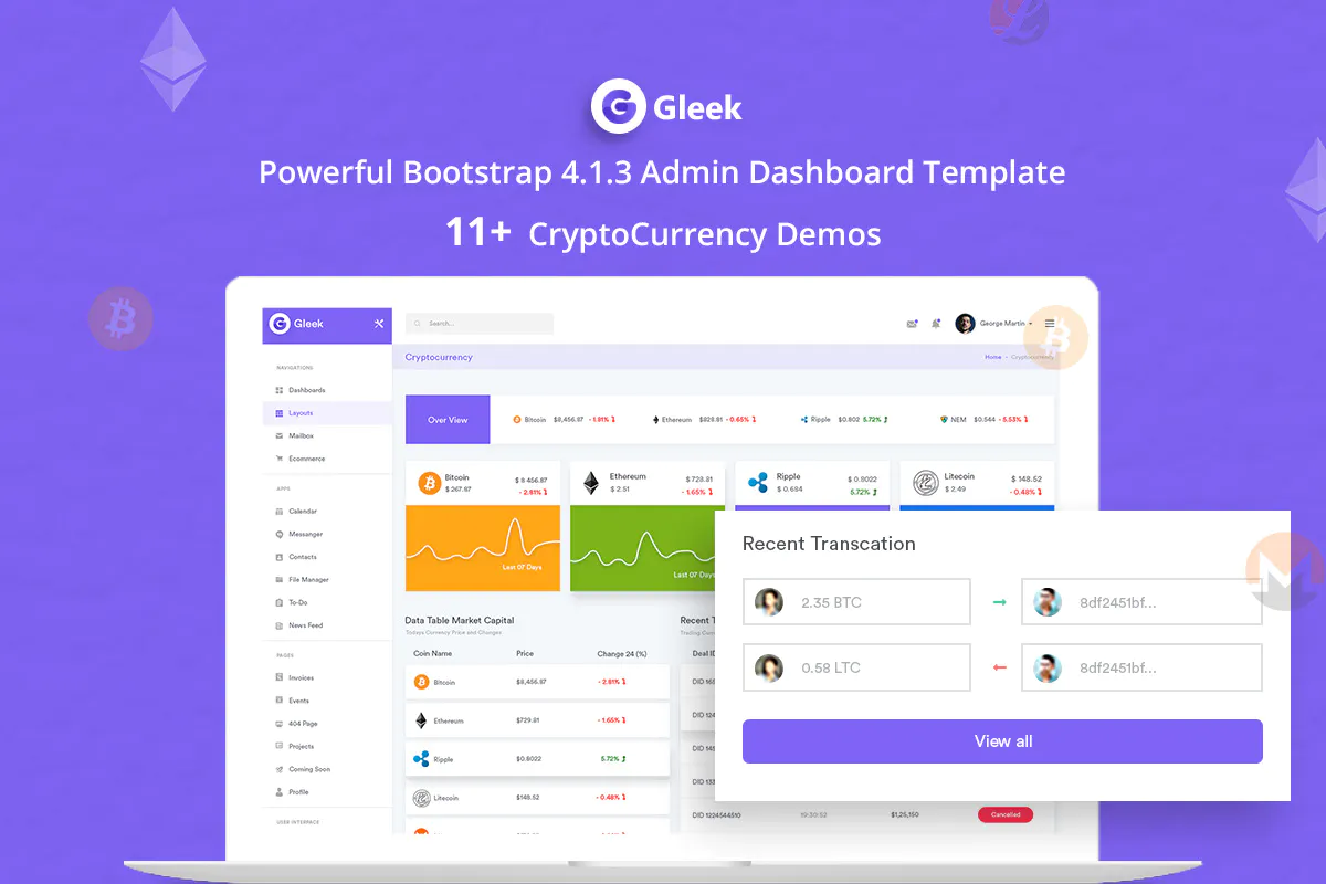Gleek - Powerful Bootstrap4 AdminDashboard HTML插图2