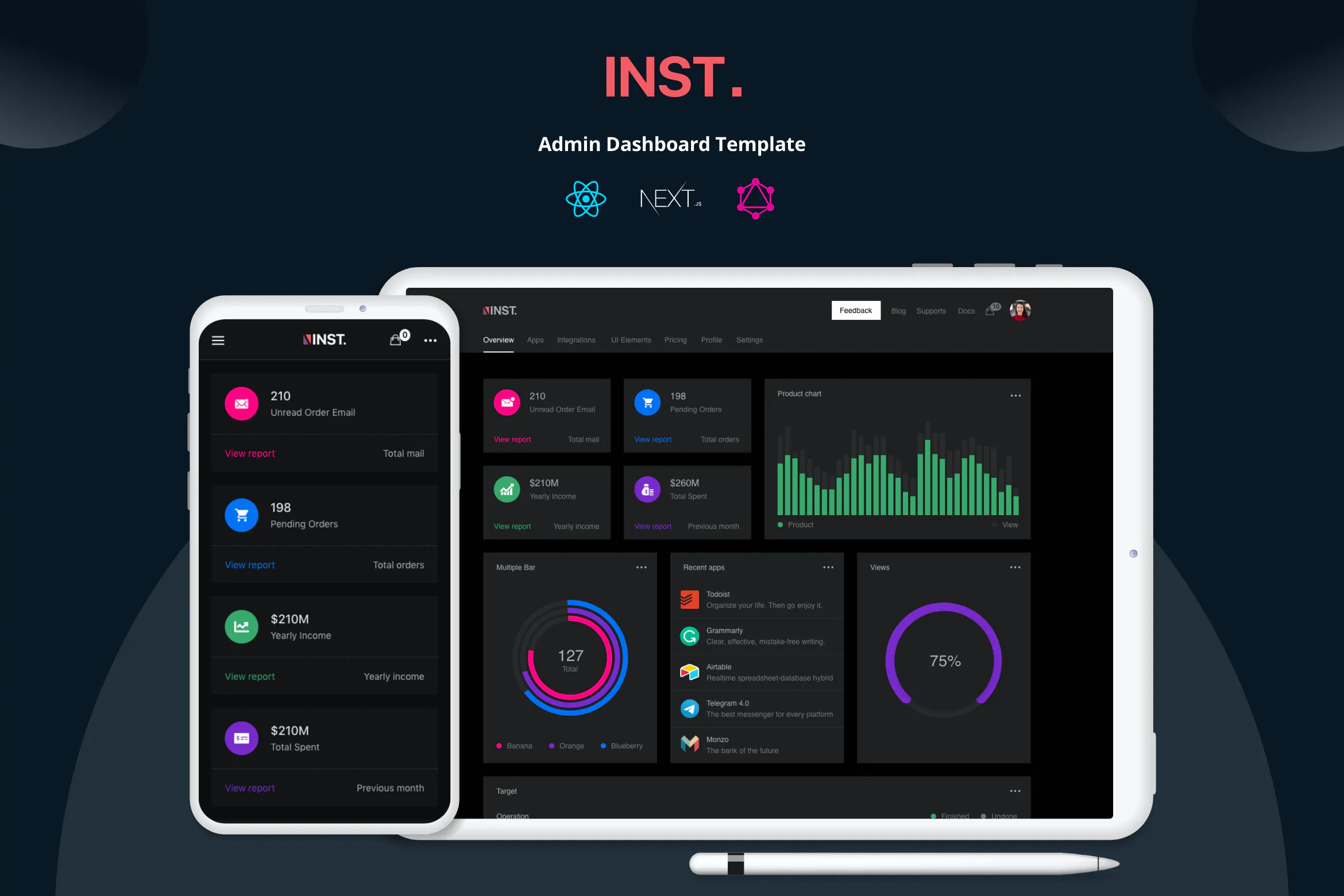 Inst - React Admin Template with GraphQL插图