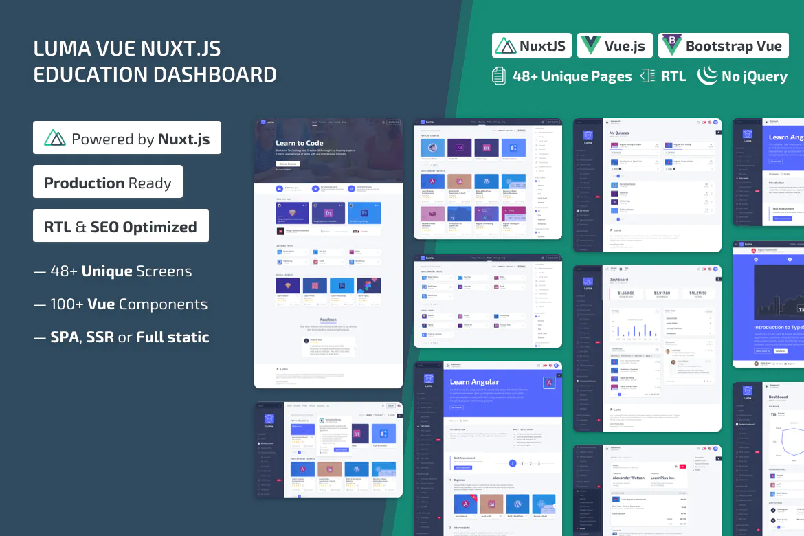 Luma Nuxt - NuxtJS Vue Learning Management System