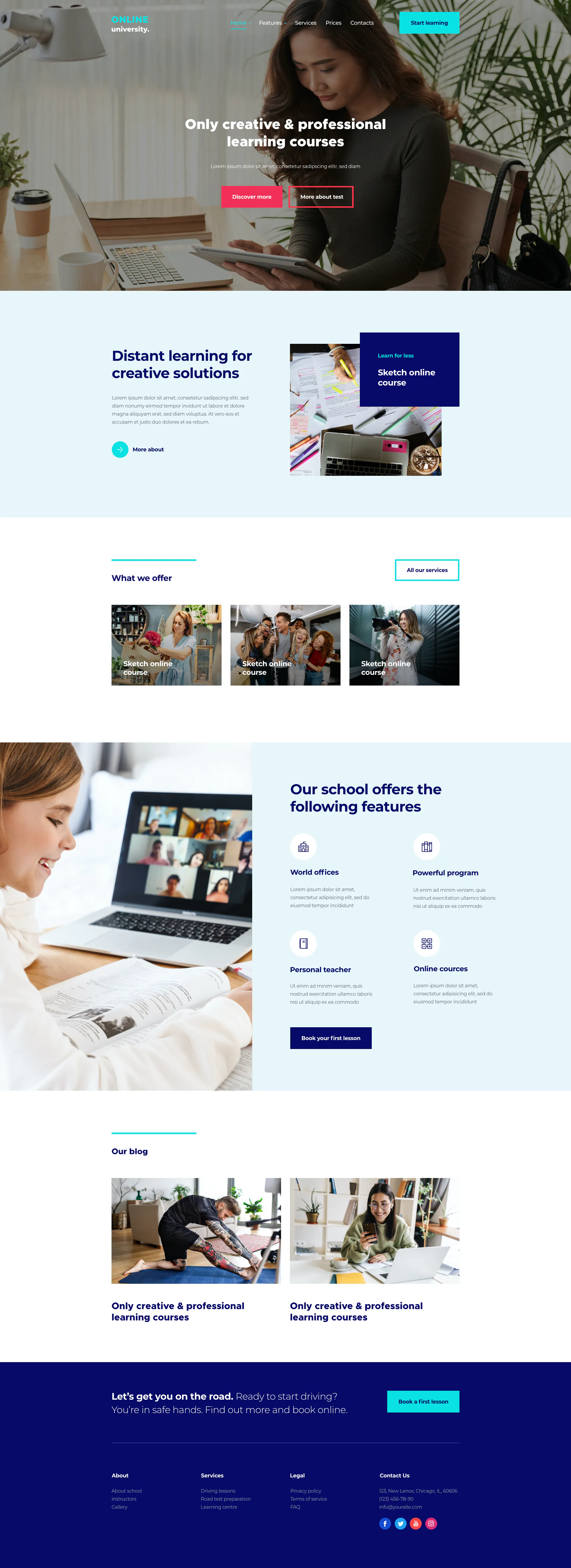 Learnex - Distance Education & Learning Courses Elementor Template Kit插图1