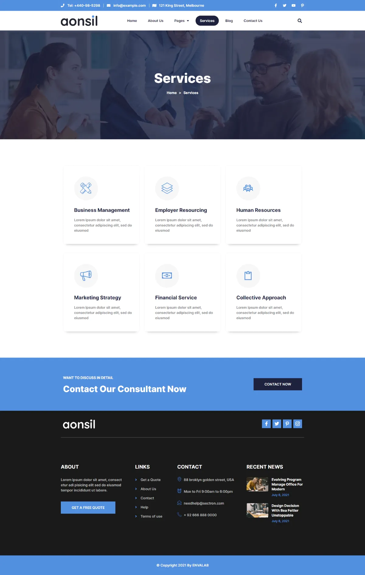 Aonsil - Business & Consulting Elementor Template Kit插图2