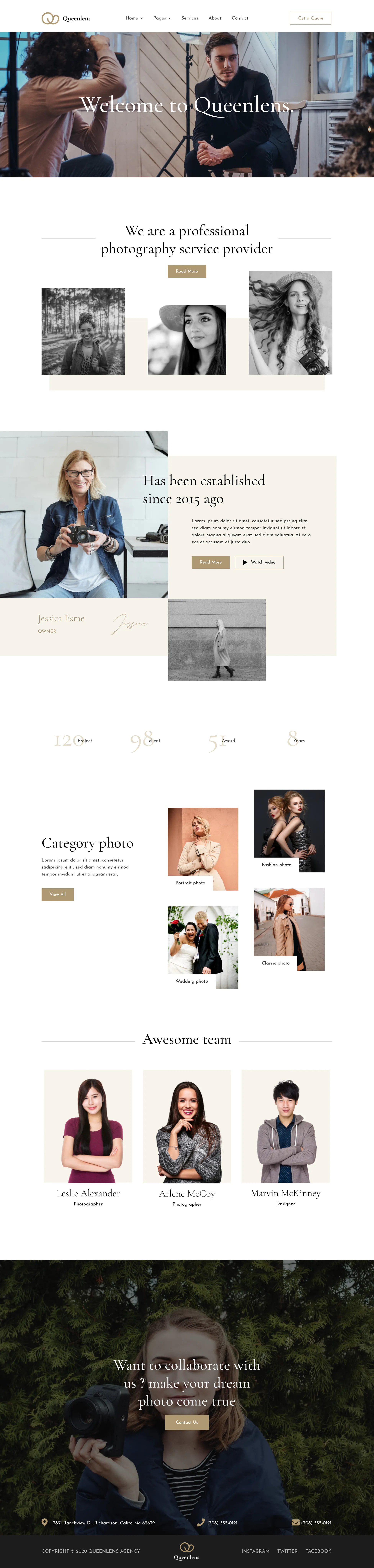 Queenlens | Photography & Event Elementor Template Kit插图4