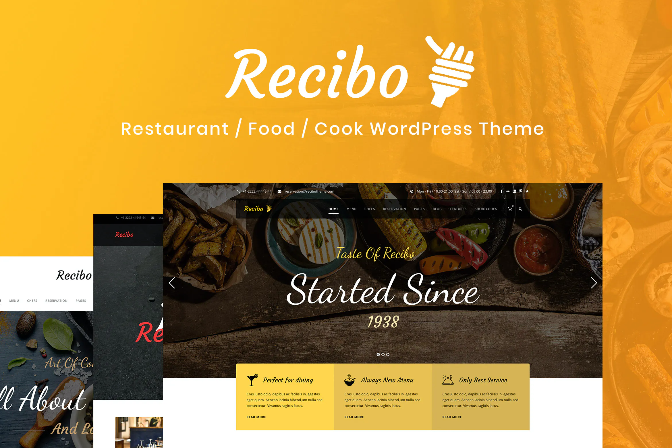 Recibo – Restaurant / Food / Cook WordPress Theme