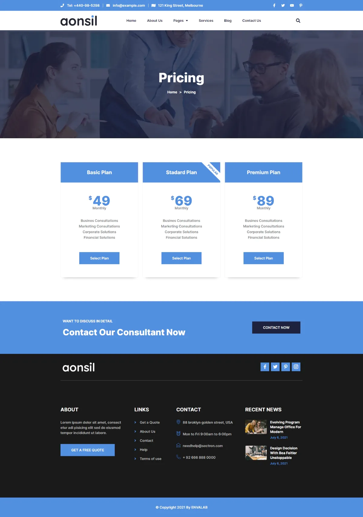 Aonsil - Business & Consulting Elementor Template Kit插图4