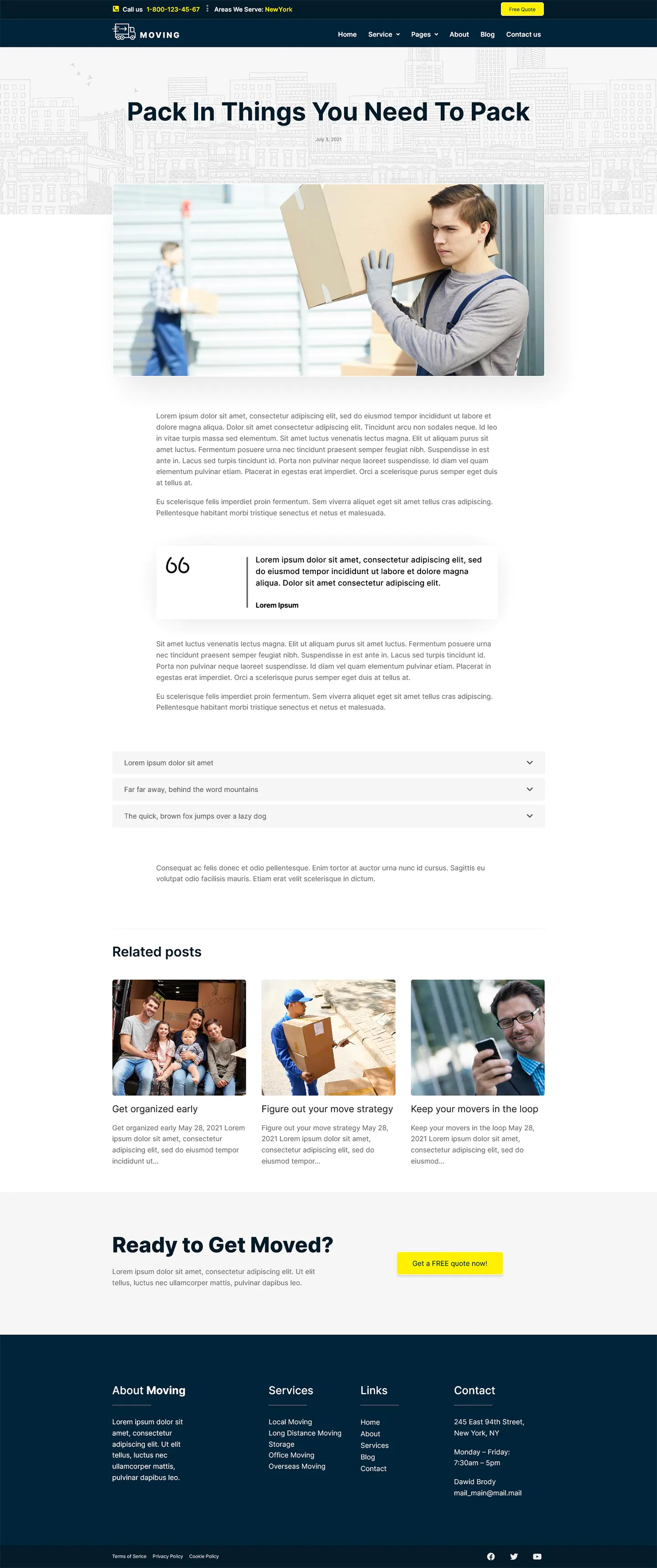 Moving Service - Local Business Elementor Template Kit插图7