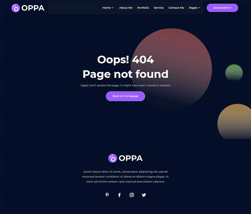 Oppa - Personal Portfolio Elementor Template Kit插图1