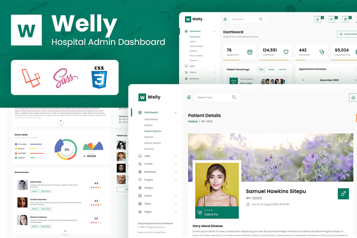Welly - Hospital Admin Dashboard Laravel 8
