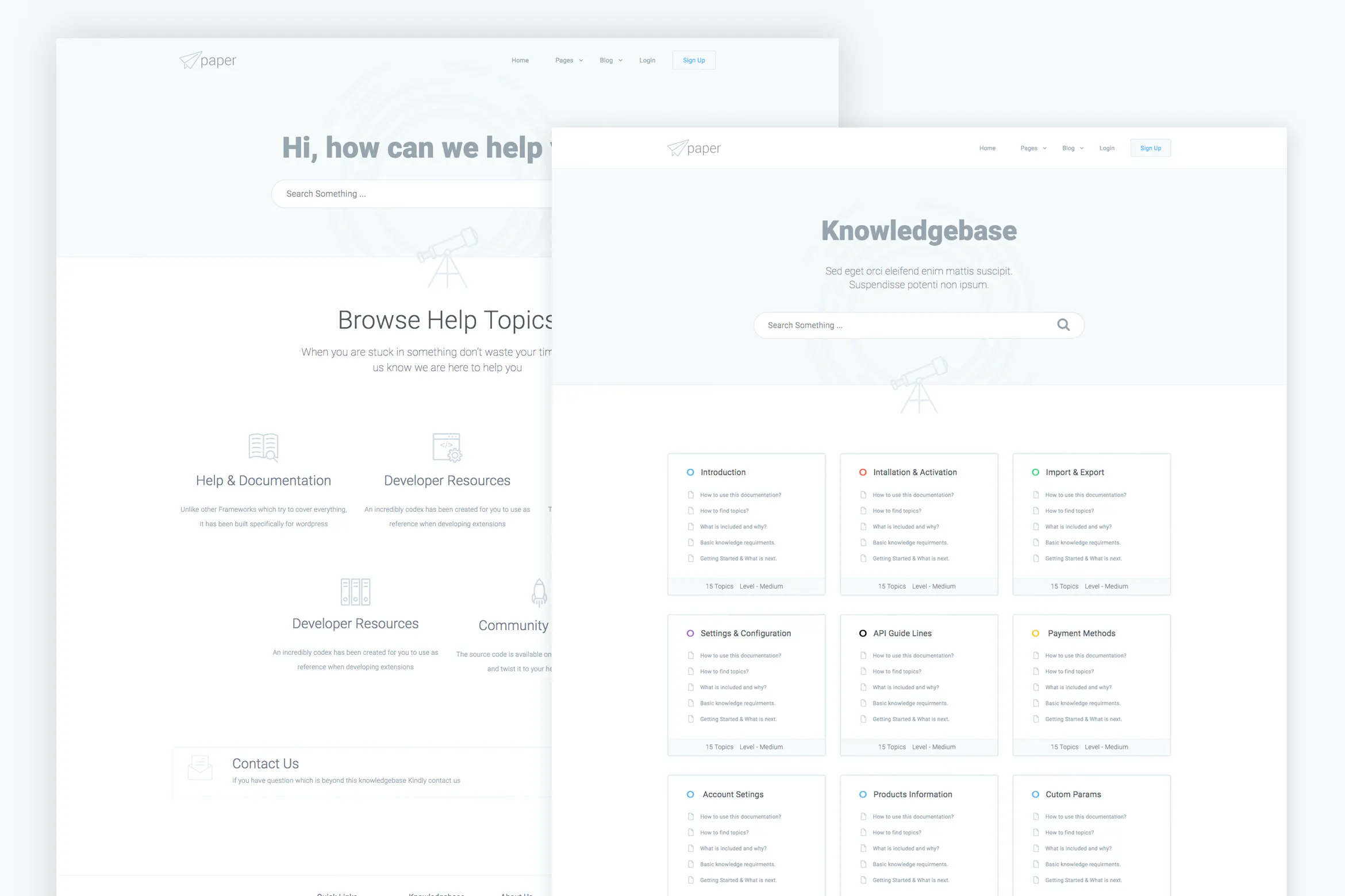 Paper – knowledge base Bootstrap4 HTML Template