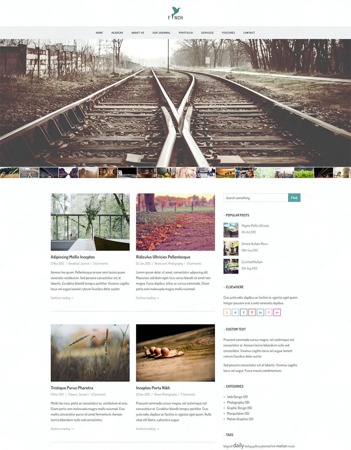 Finch – Photography & Magazine Site Template插图1