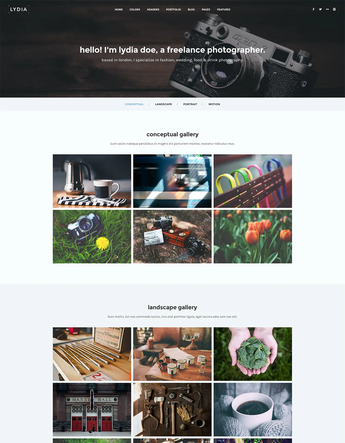 Lydia - Photography & Magazine Site Template插图2