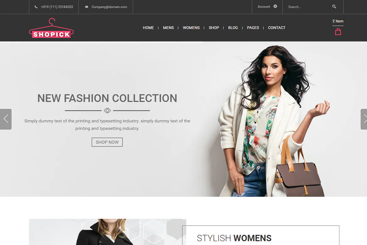 Shopick – eCommerce Responsive Bootstrap Template