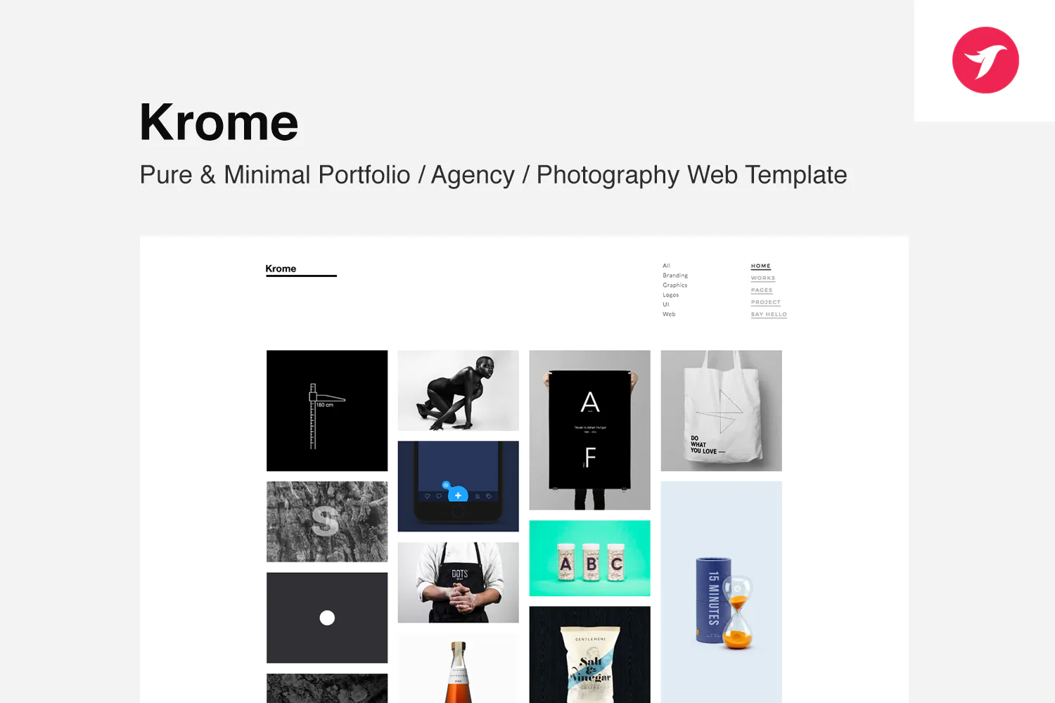 Krome - Pure & Minimal Portfolio / Agency Template插图