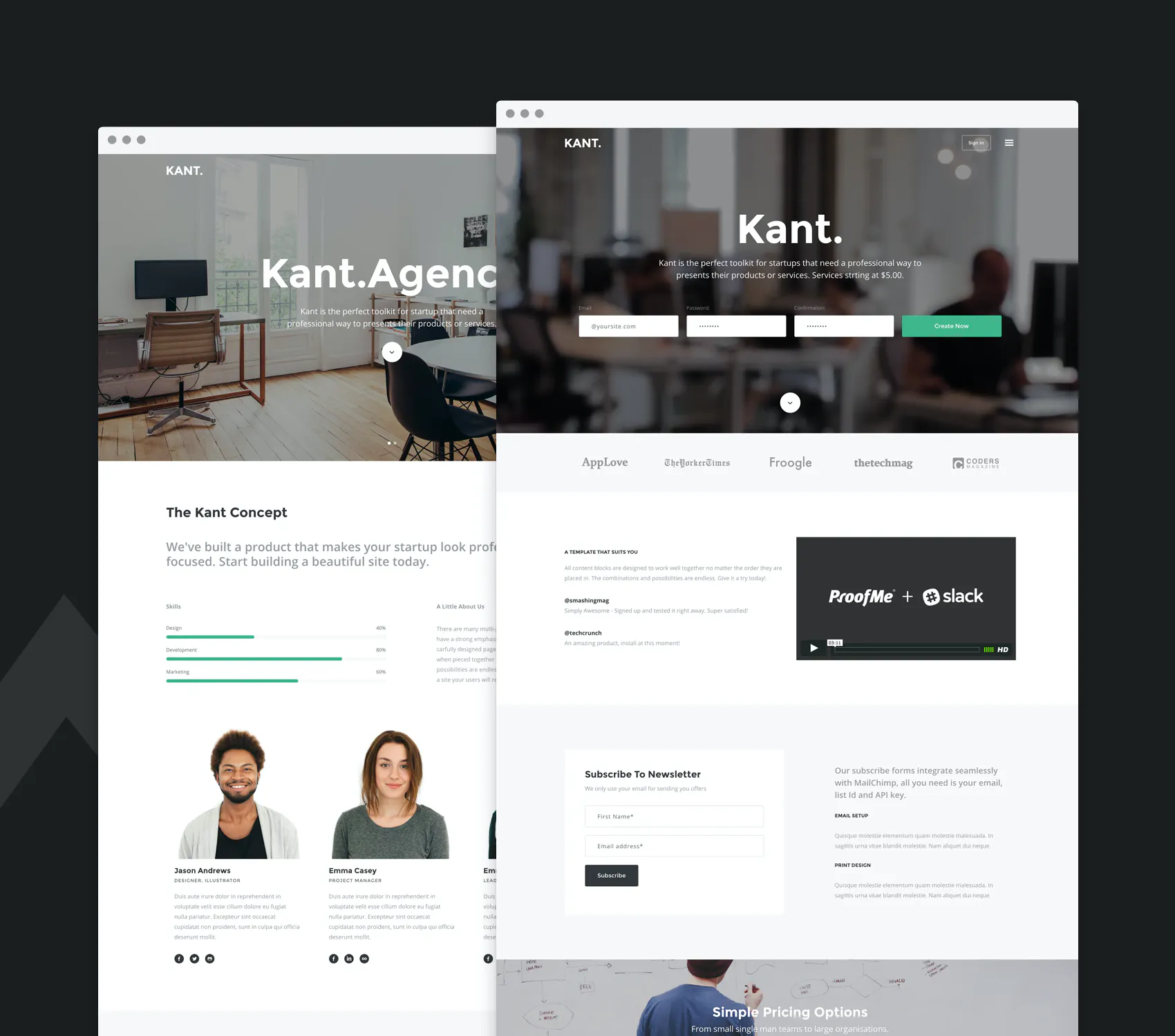 Kant - A Multipurpose HTML5 Template For Startups插图1