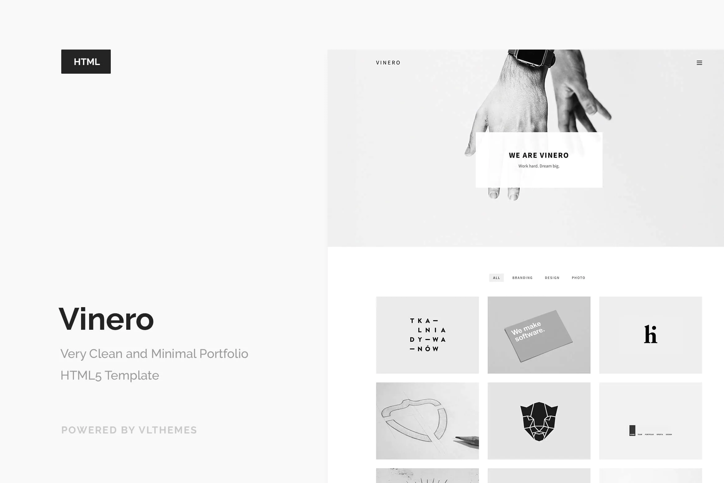 Vinero – Very Clean and Minimal Portfolio Template