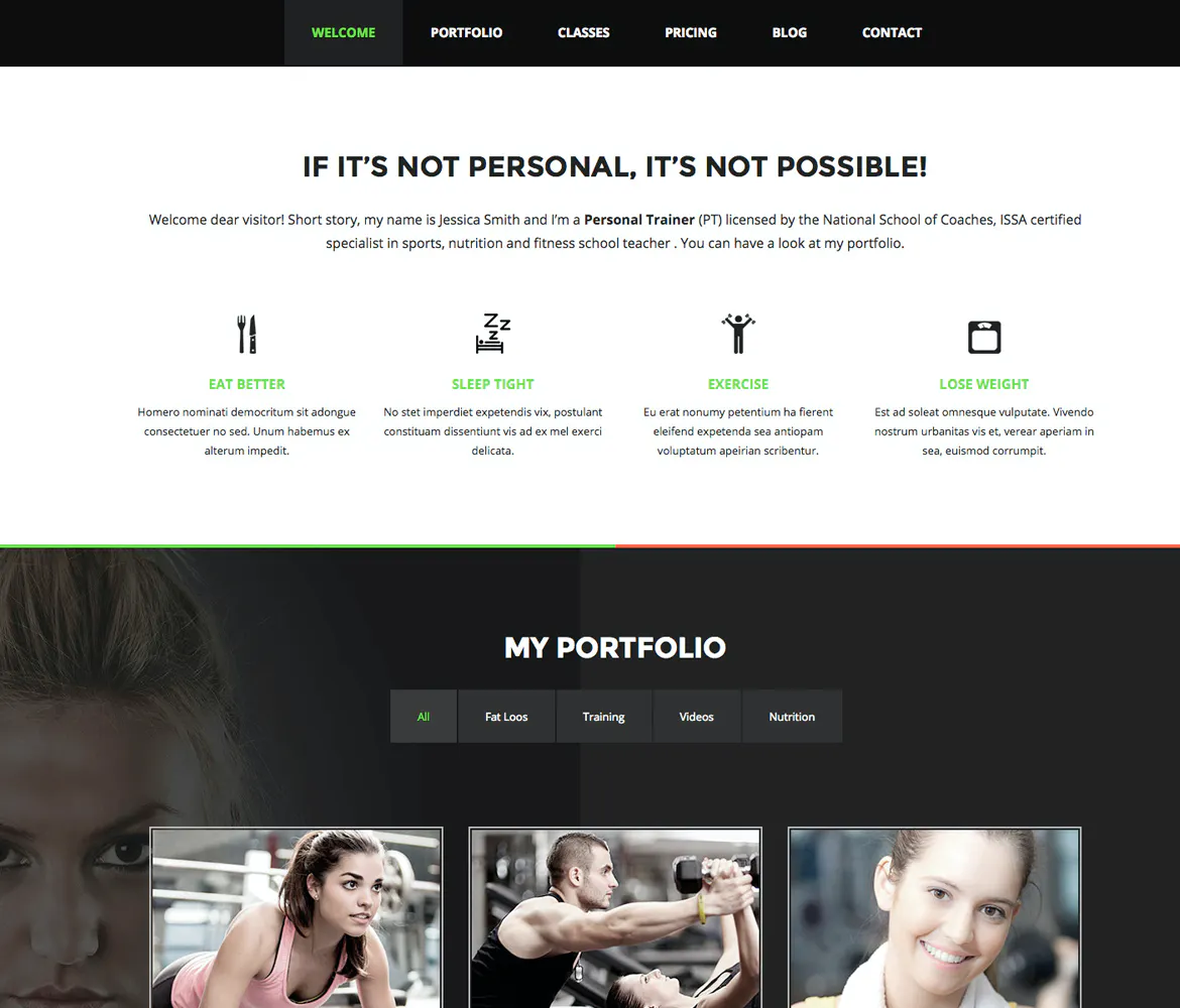 Personal Trainer - One Page HTML5 Template插图2