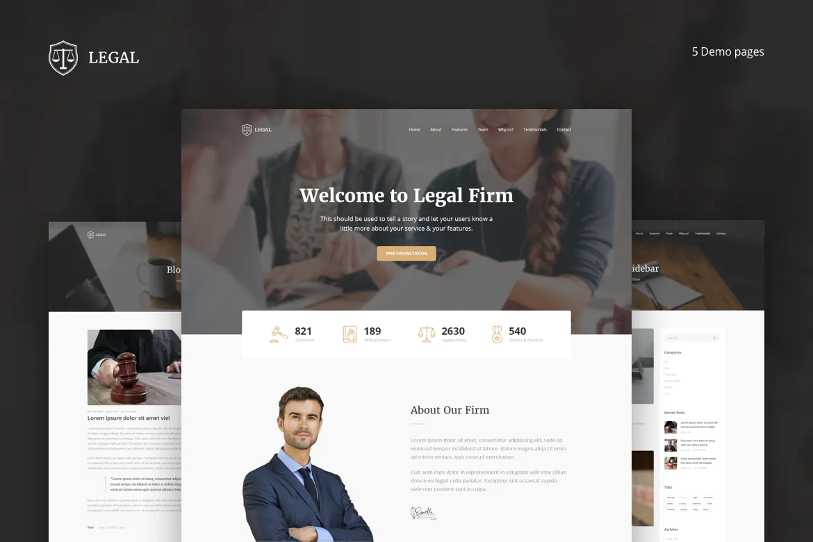 Legal - Law Firm OnePage HTML Template