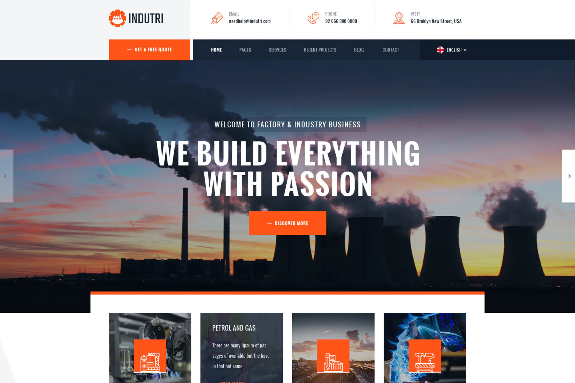 Indutri – Factory & Industrial WordPress Theme