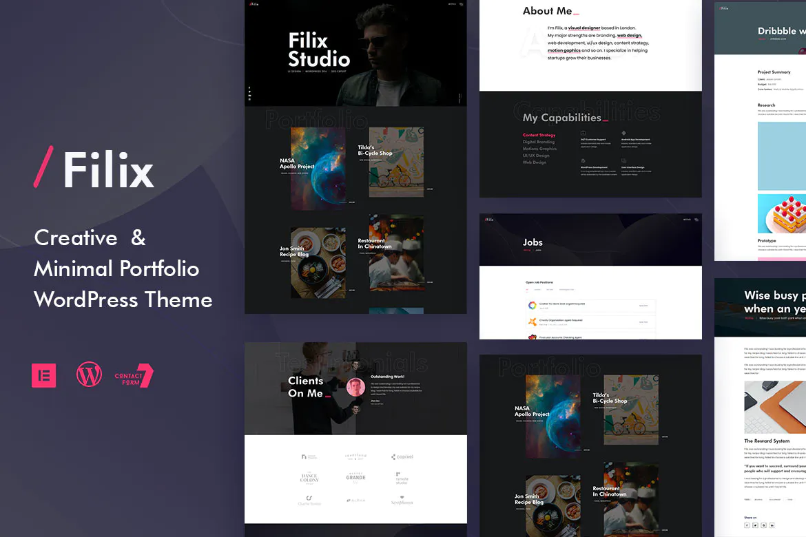 Filix - Creative Minimal Portfolio WordPress Theme插图